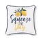 "Squeeze The Day" Lemon Fruit Cotton Blend Mini Accent Pillow 10" x 10"